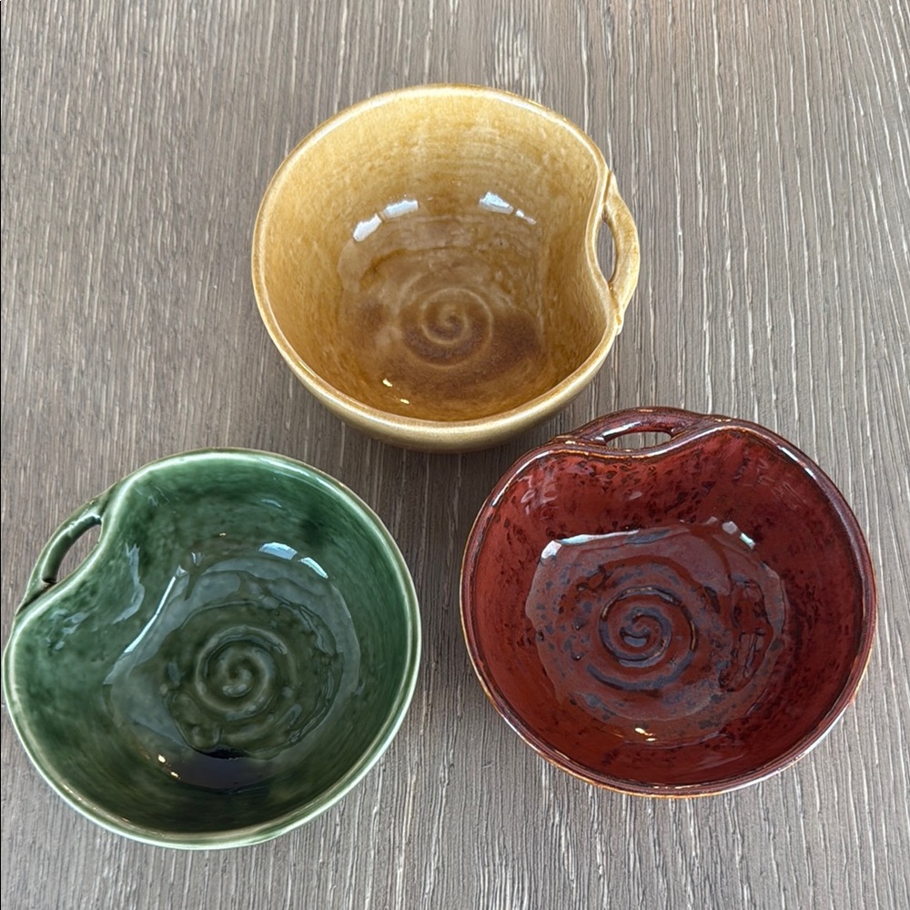 3 small pottery barn bowls